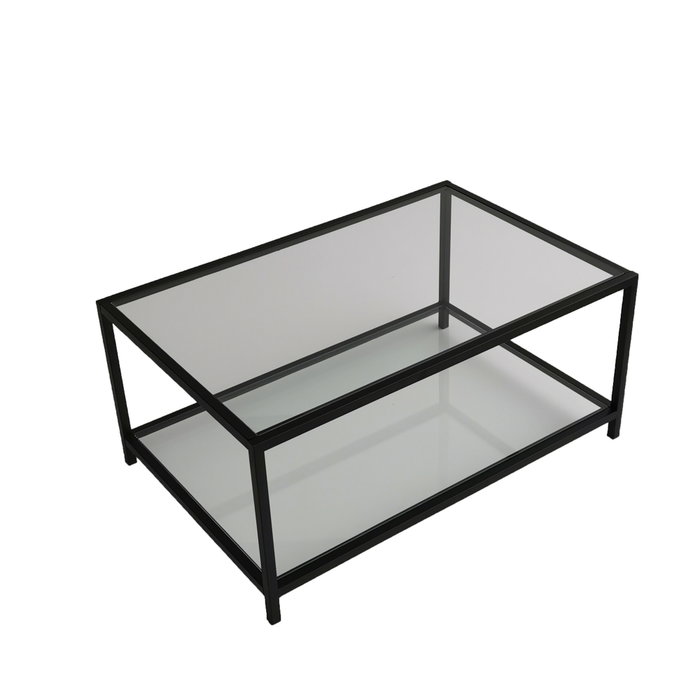 Hanah Home Astro Mesa de Centro de Cristal Templado Humo y Negro
